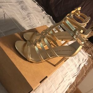 Gold high heels for going out!